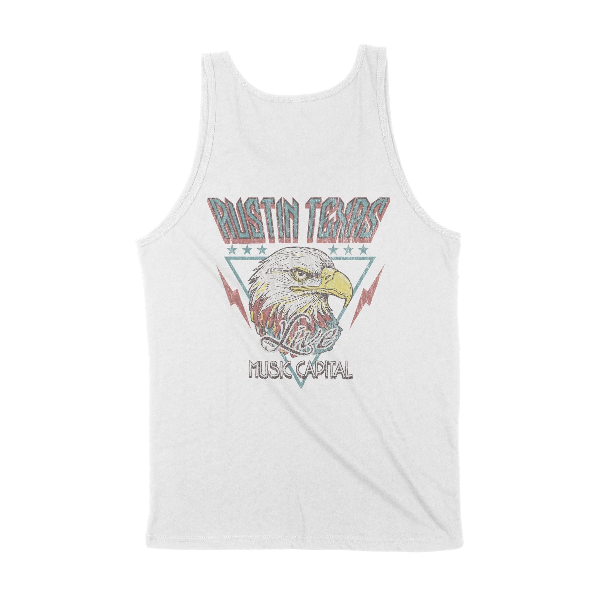 Austin Americana Eagle Tank Top White back