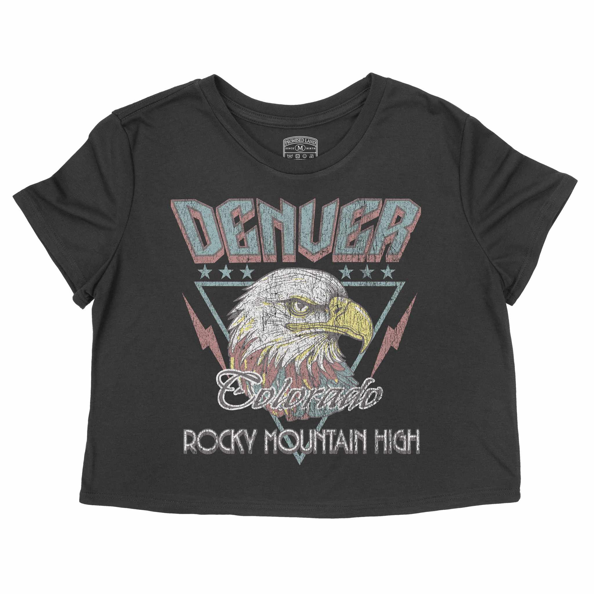 Denver Americana Eagle Cropped Tee Black front