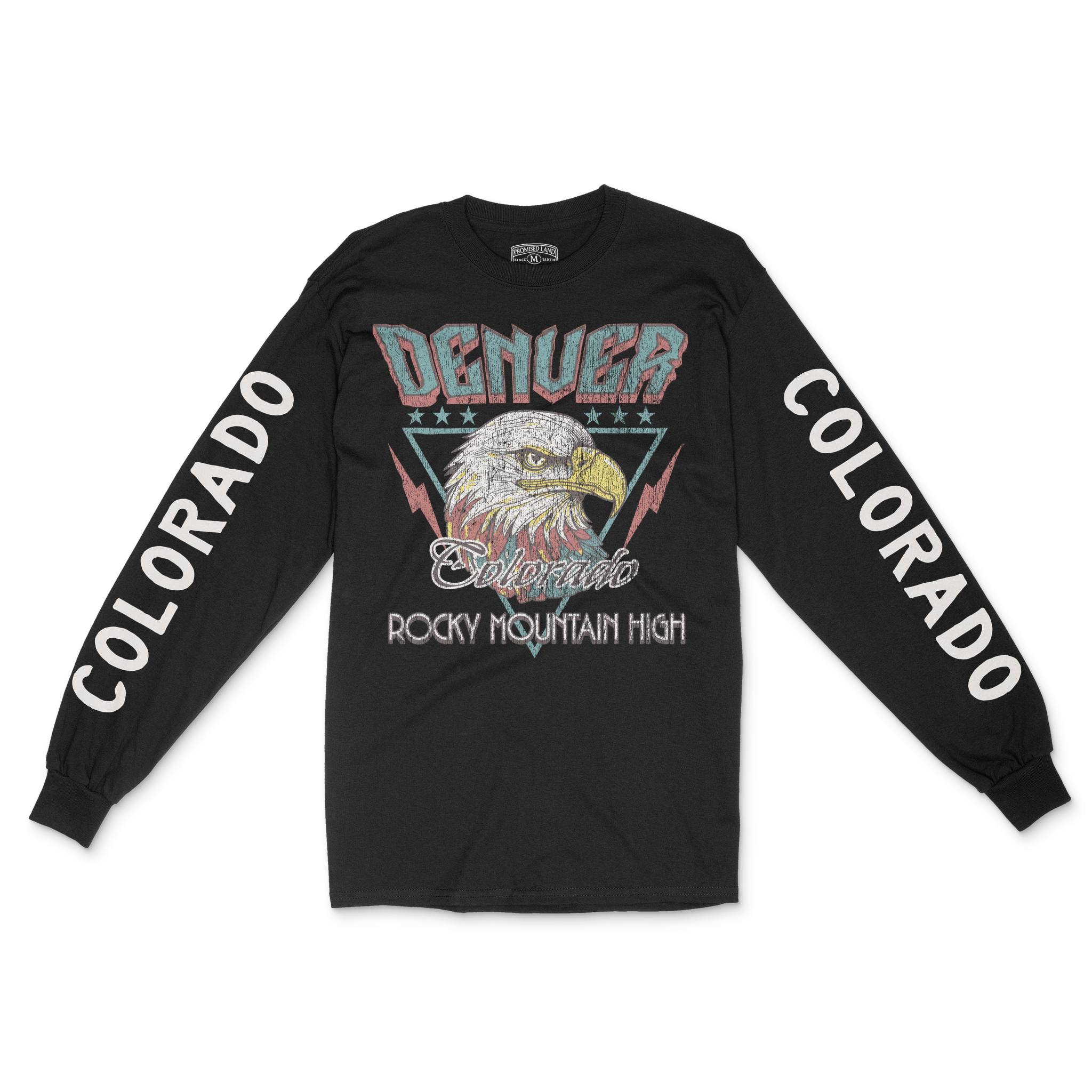 Denver Americana Eagle Longsleeve in Black - front view with sleeves