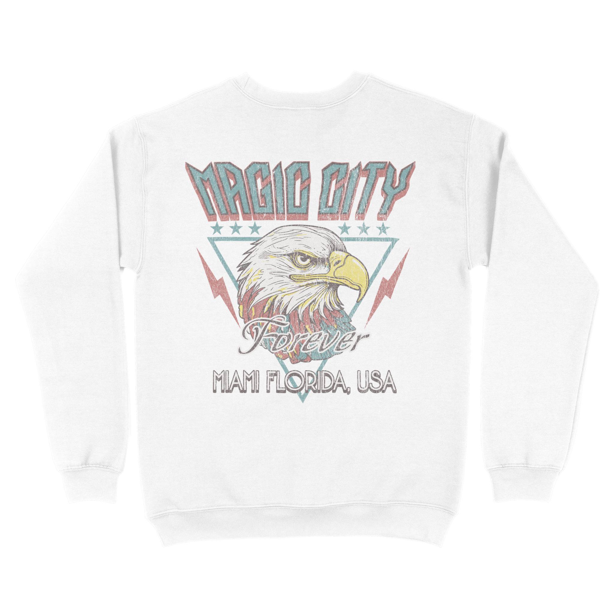 Miami Crewneck in White - back view