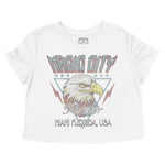 Miami Americana Eagle Cropped Tee White front