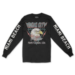 Miami Americana Eagle Longsleeve in Black - front view with sleeves
