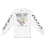 Miami Americana Eagle Longsleeve in White - front view with sleeves
