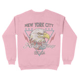 New York Americana Eagle Crewneck Light Pink back
