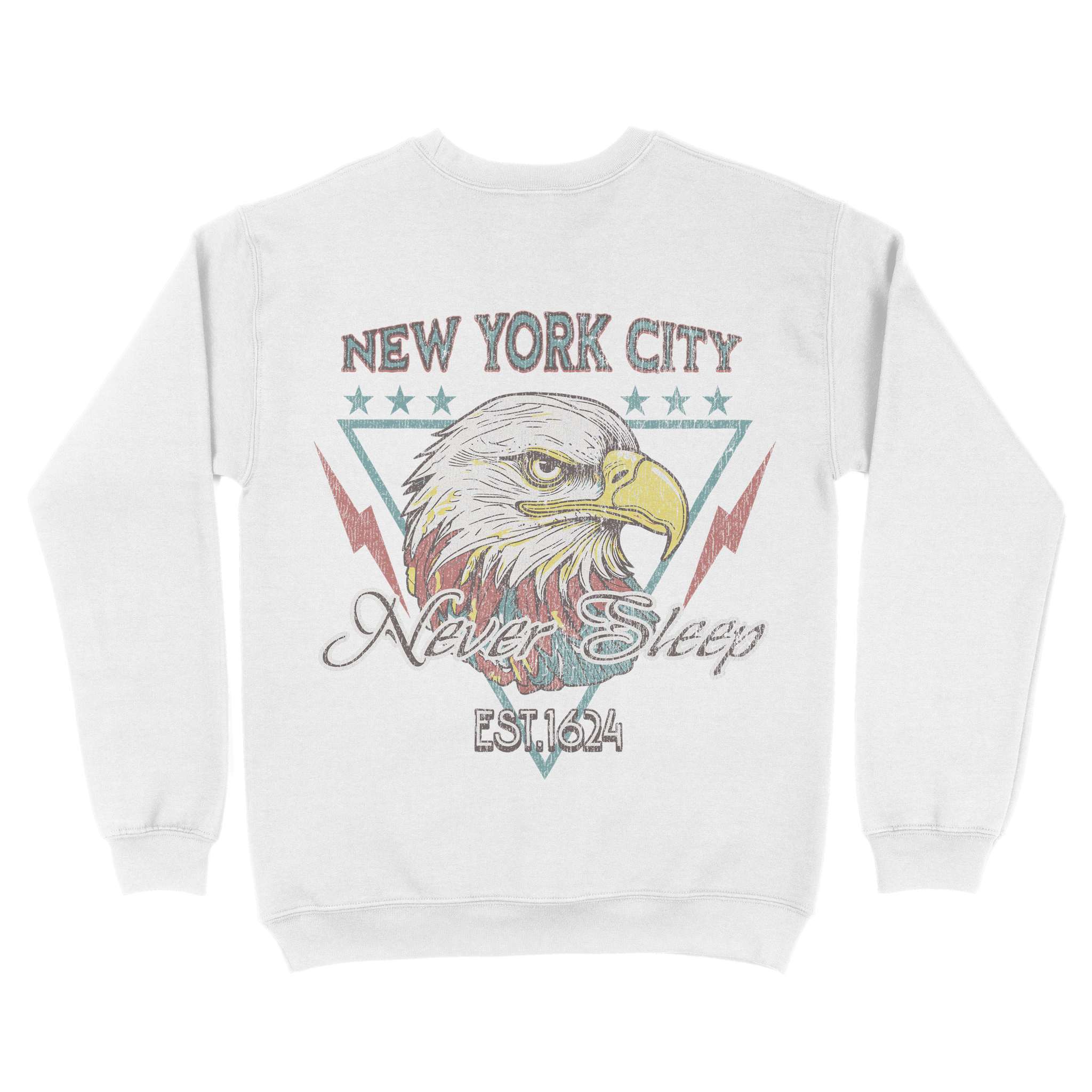 New York Americana Eagle Crewneck White back