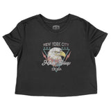 New York Cropped Tee in Black - front view