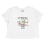 New York Cropped Tee in White - front view