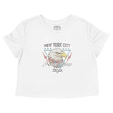 New York Cropped Tee in White - front view