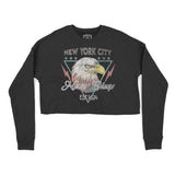 New York Cropped Crew in Black - front view