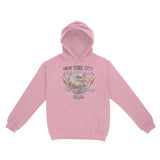 New York Americana Eagle Hoodie Light Pink front