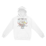 New York Hoodie in White - front view