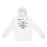 New York Hoodie in White - front view