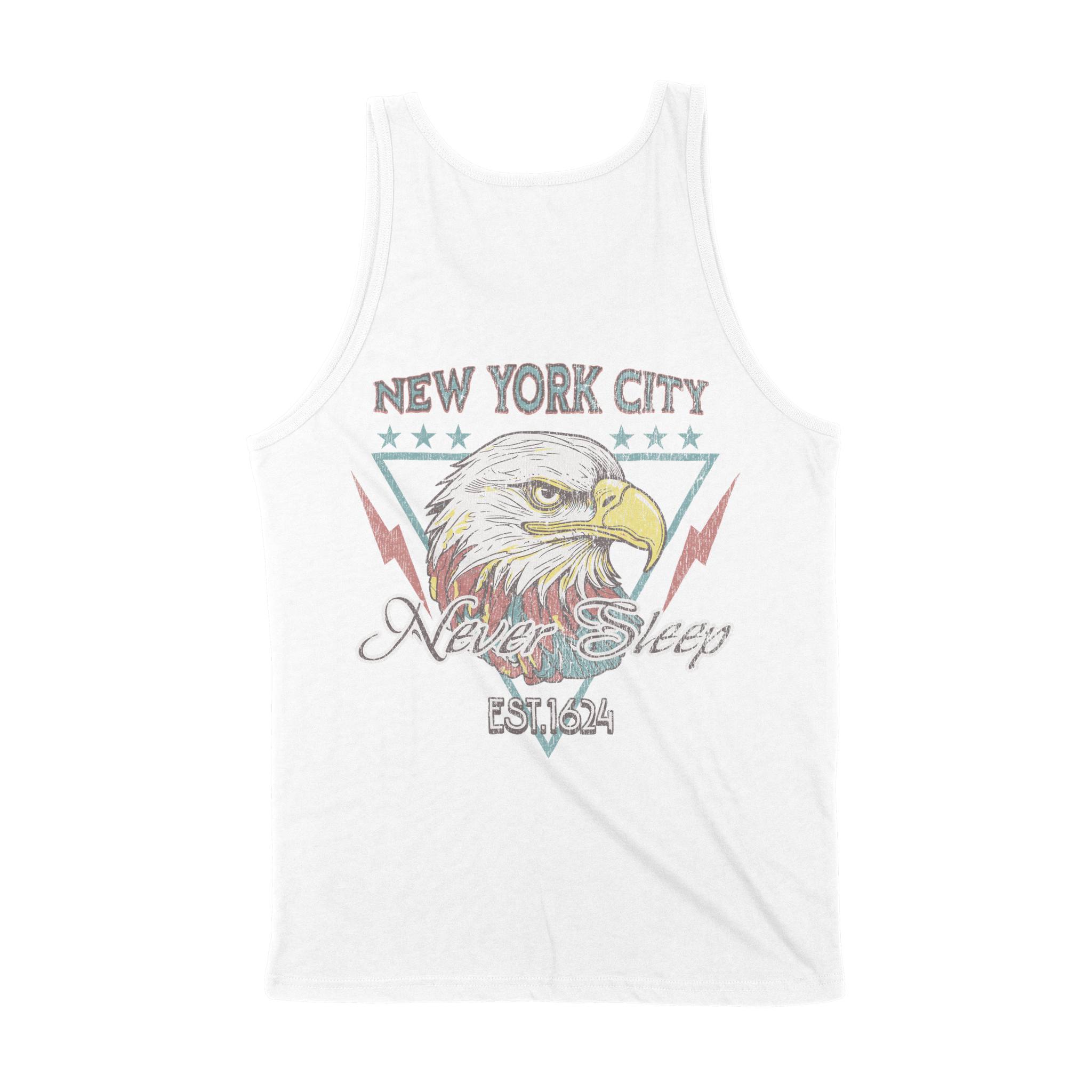 New York Tank Top in White - back view