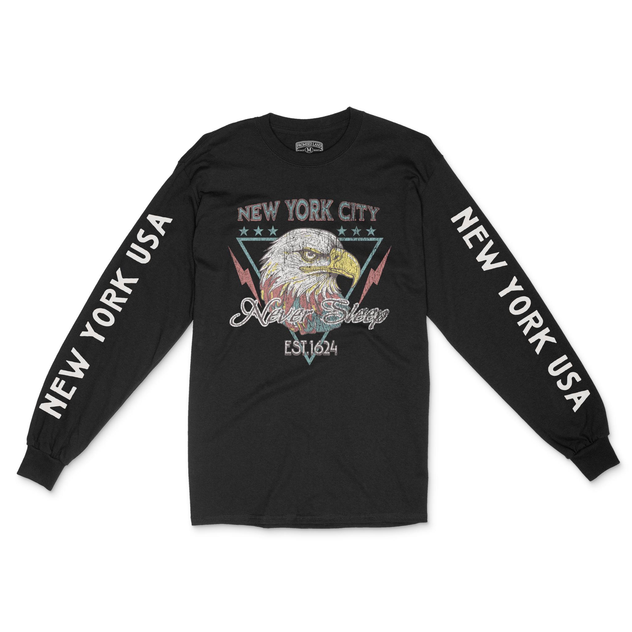 New York Longsleeve in Black - front-sleeves view