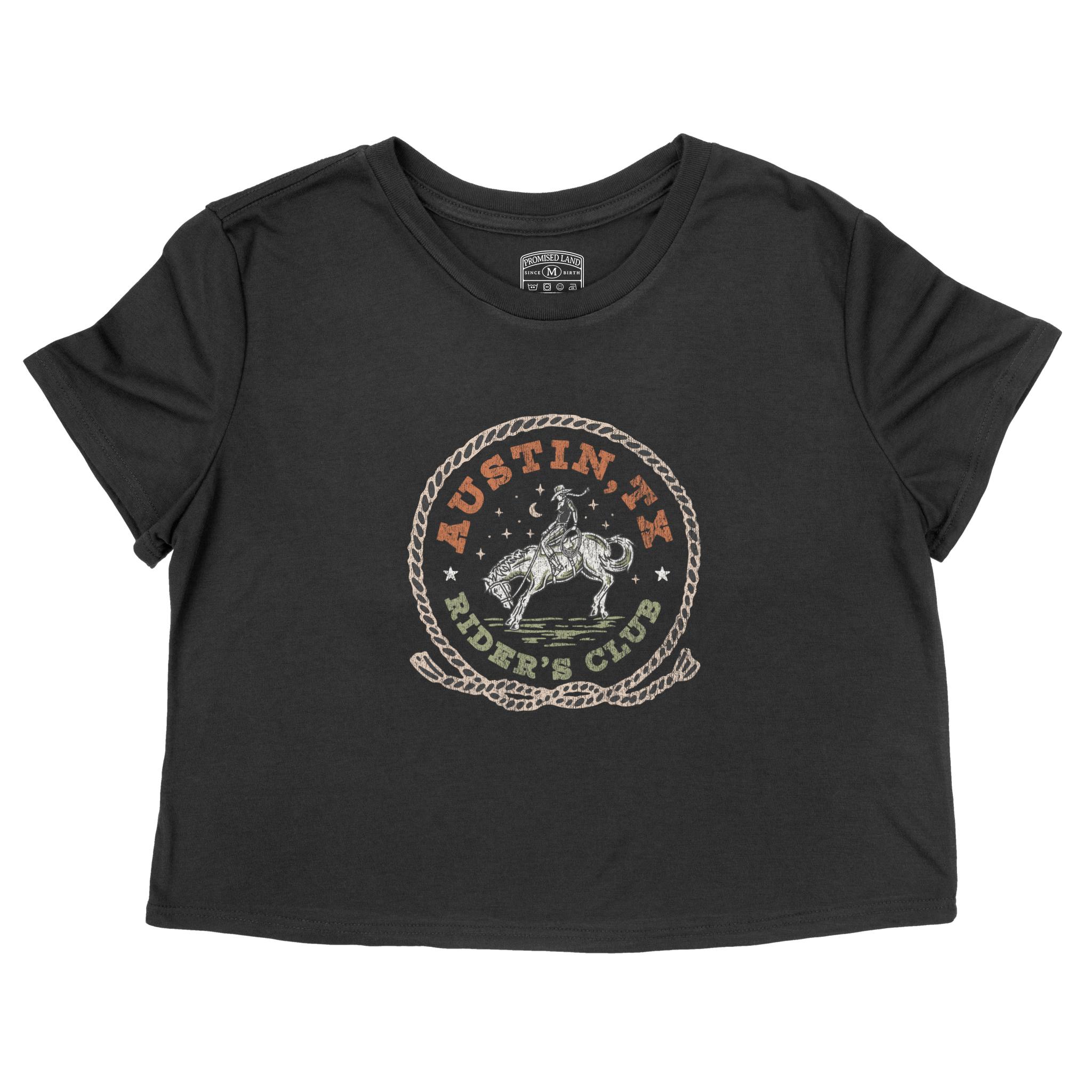 Austin Cropped Tee in Black - front view