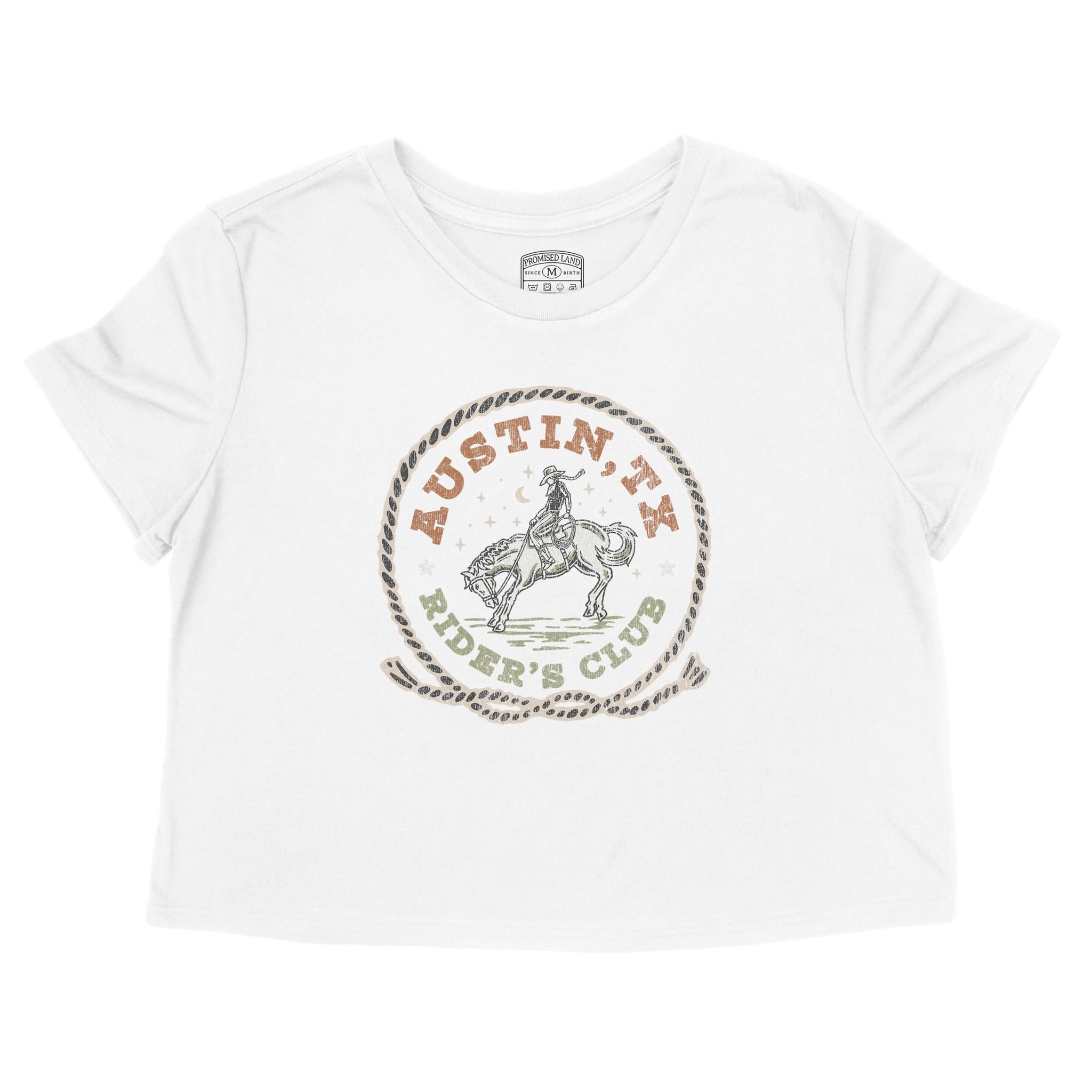 Austin Western Rider Cropped Tee White front