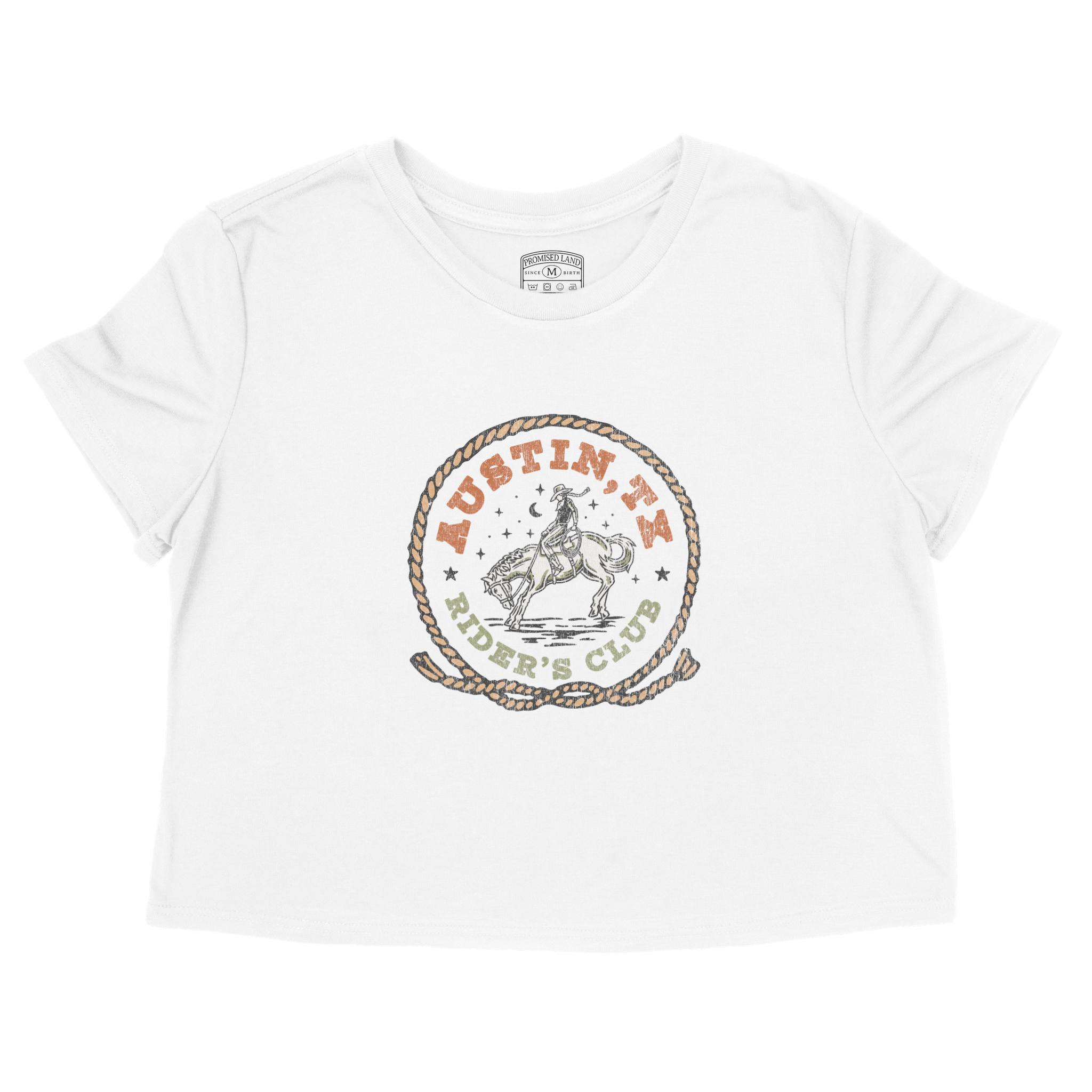 Austin Cropped Tee in White - front view