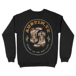 Austin Western Boot Crewneck Black back