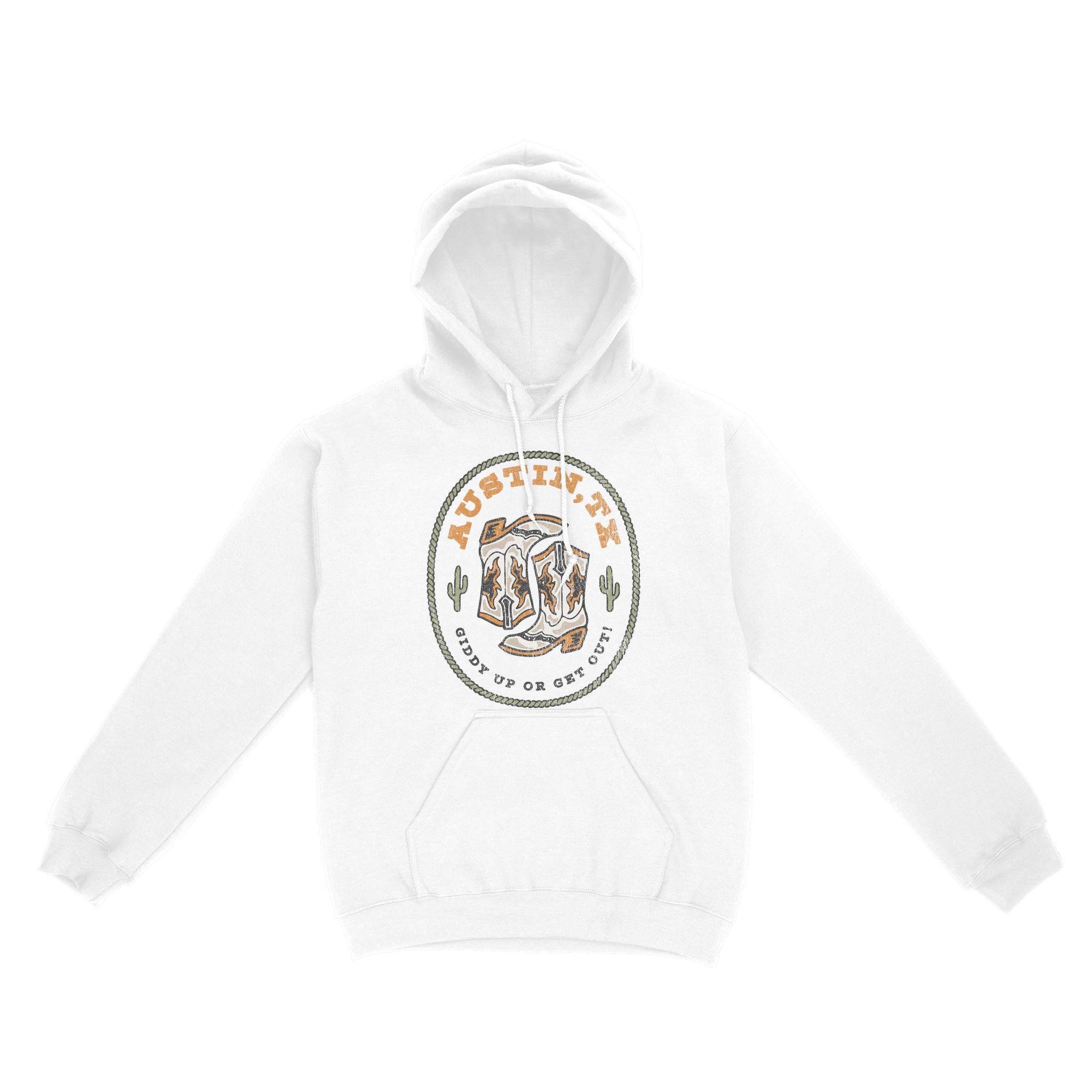 Austin Hoodie in White - front view