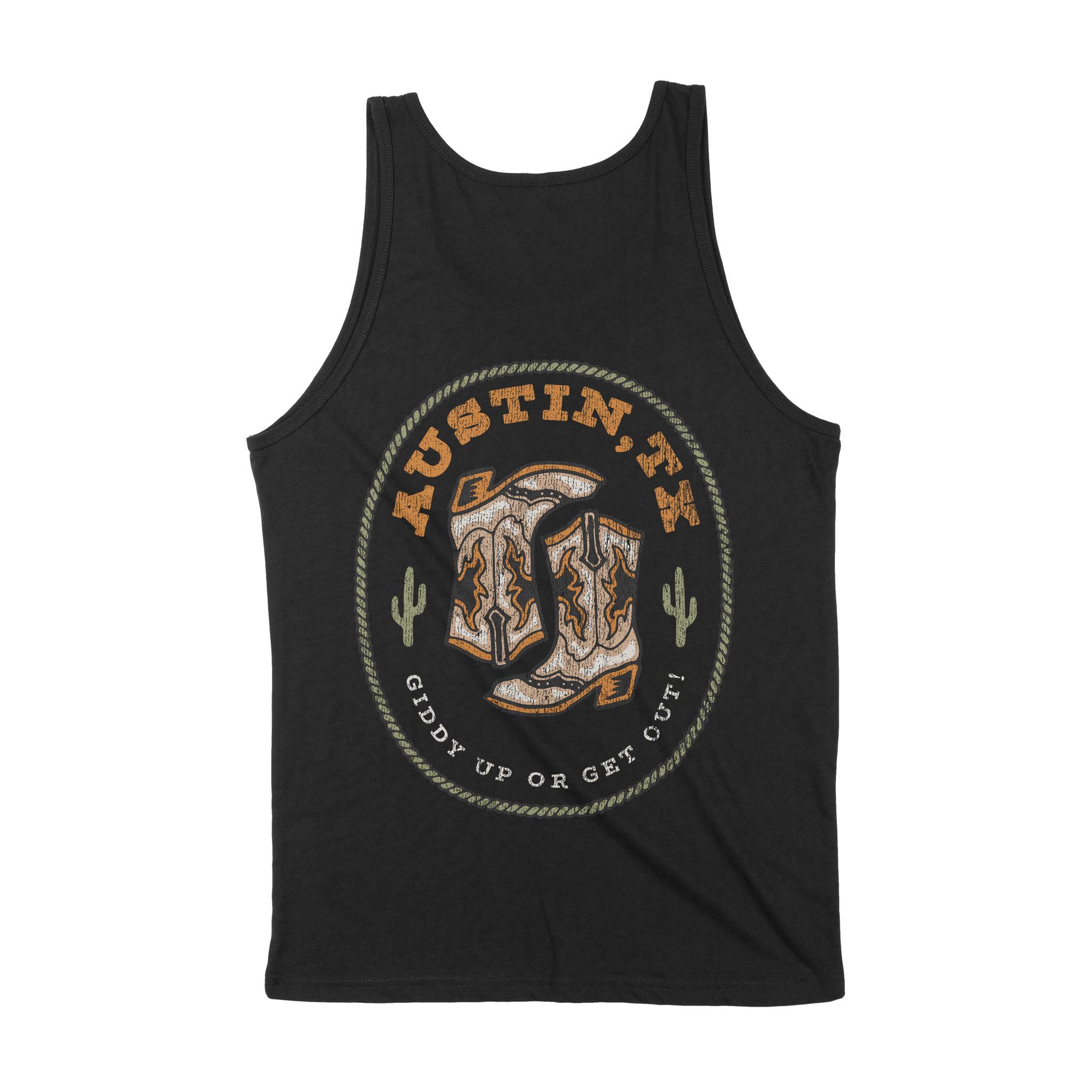 Austin Western Boot Tank Top Black back