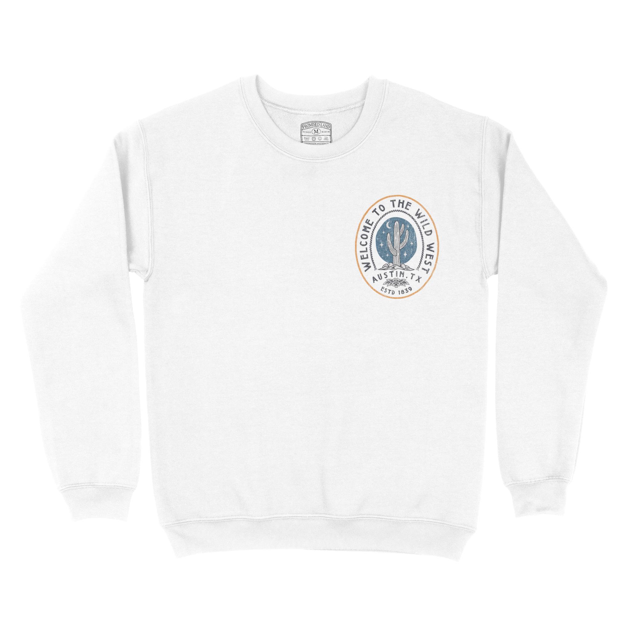 Austin Crewneck in White - front view