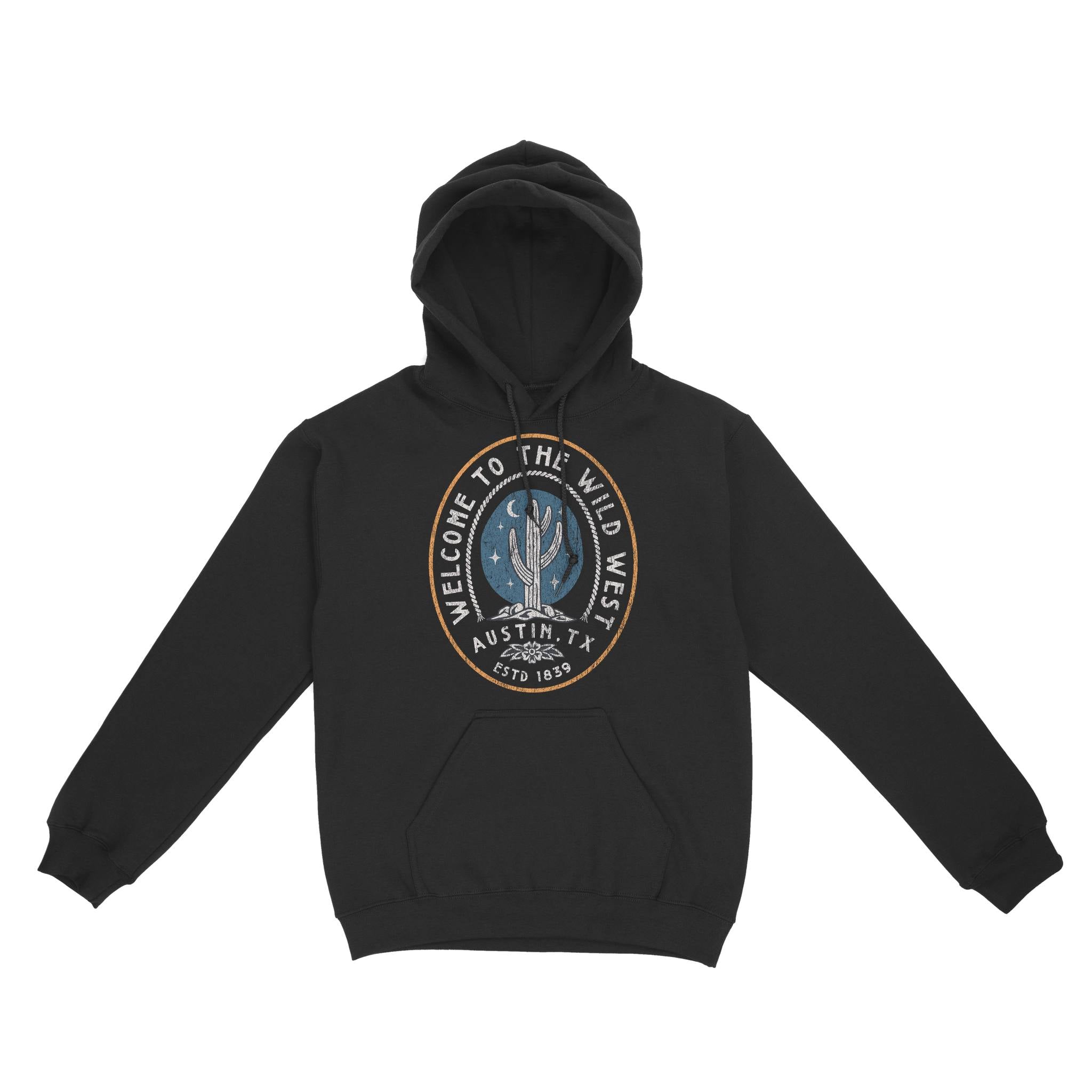 Austin Hoodie in Black - front view