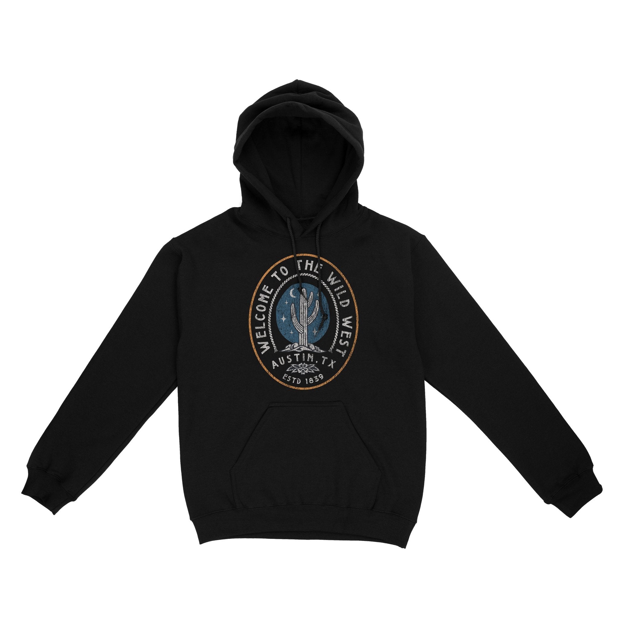 Austin Western Cactus Hoodie Black front