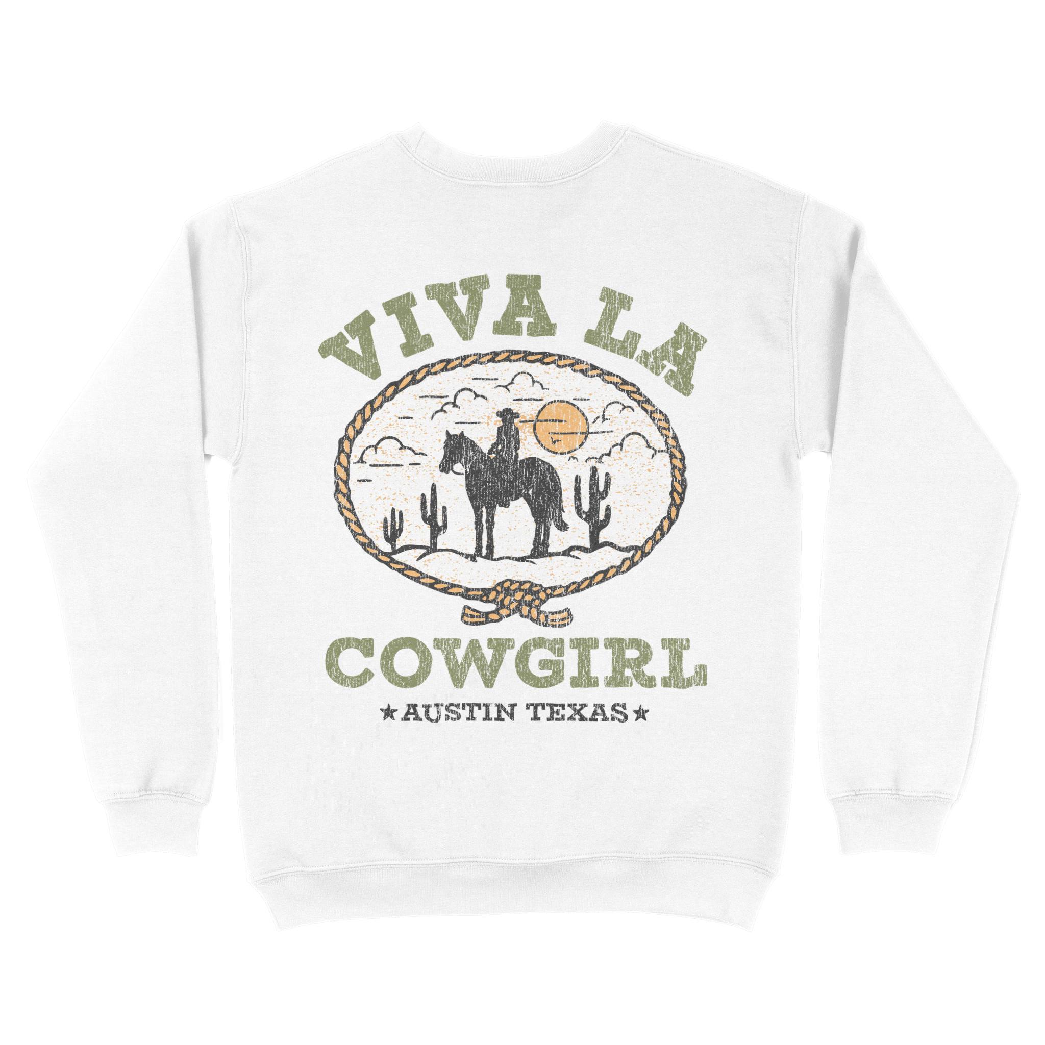 Austin Crewneck in White - back view