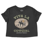 Austin Viva Cowgirl Cropped Tee Black front