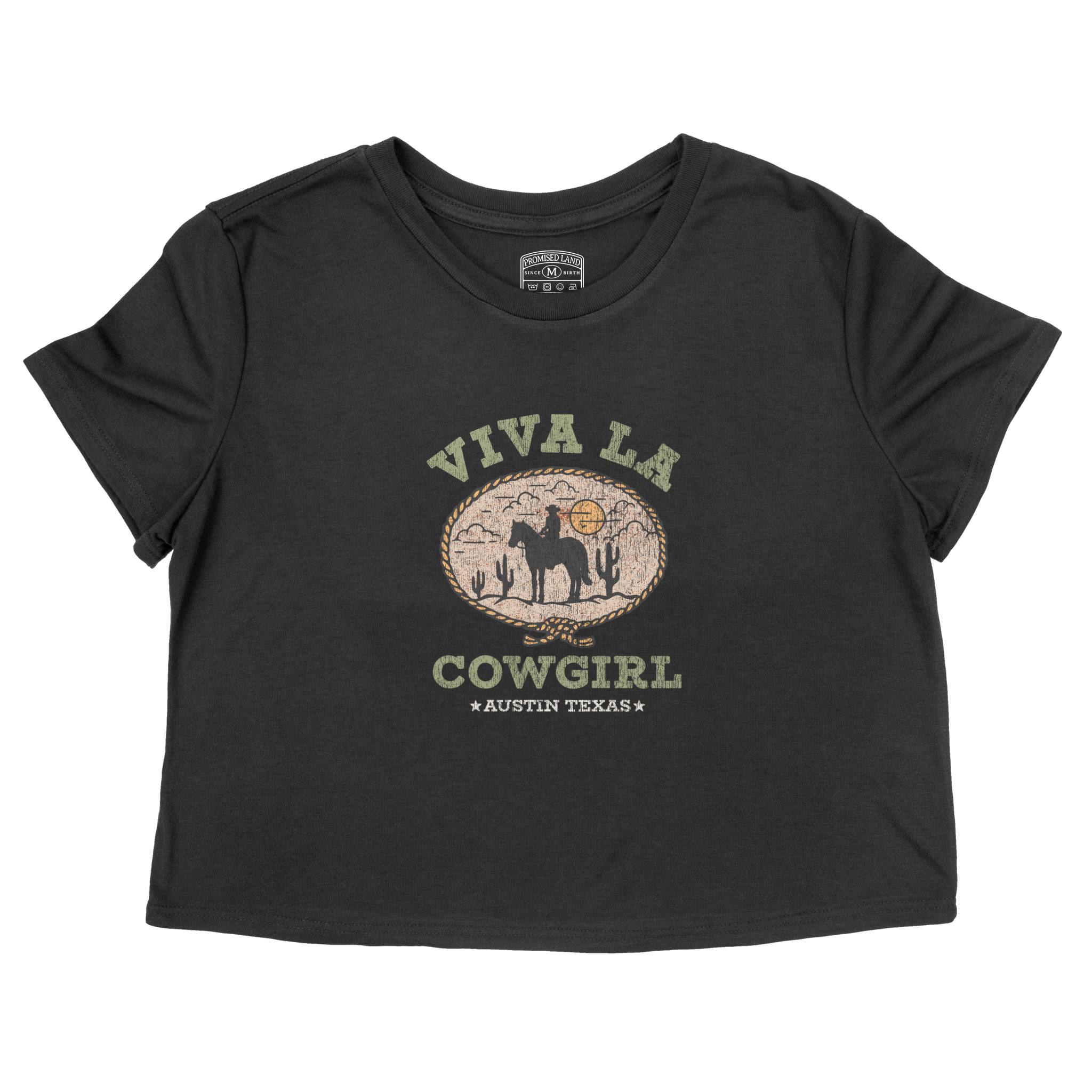 Austin Cropped Tee in Black - front view