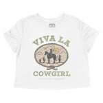 Austin Viva Cowgirl Cropped Tee White front