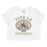 Austin Viva Cowgirl Cropped Tee White front