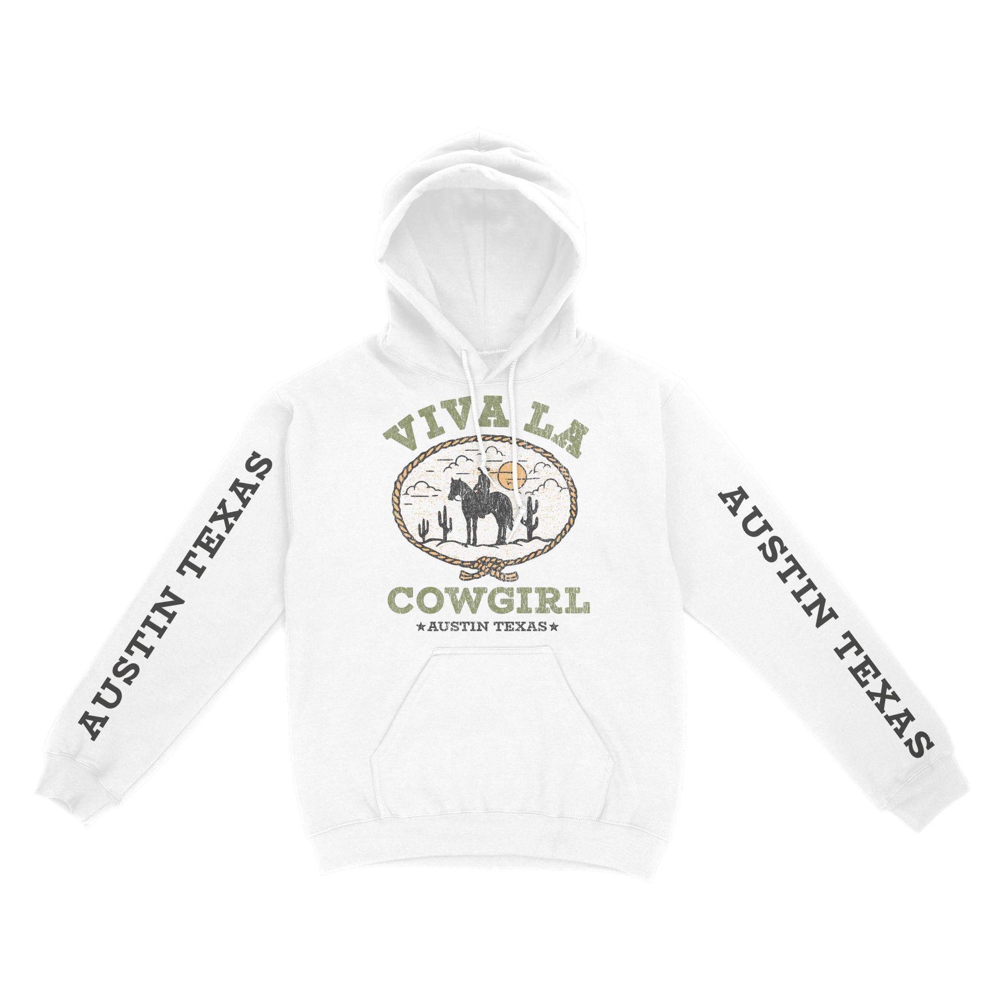 Austin Hoodie in White - front-sleeves view