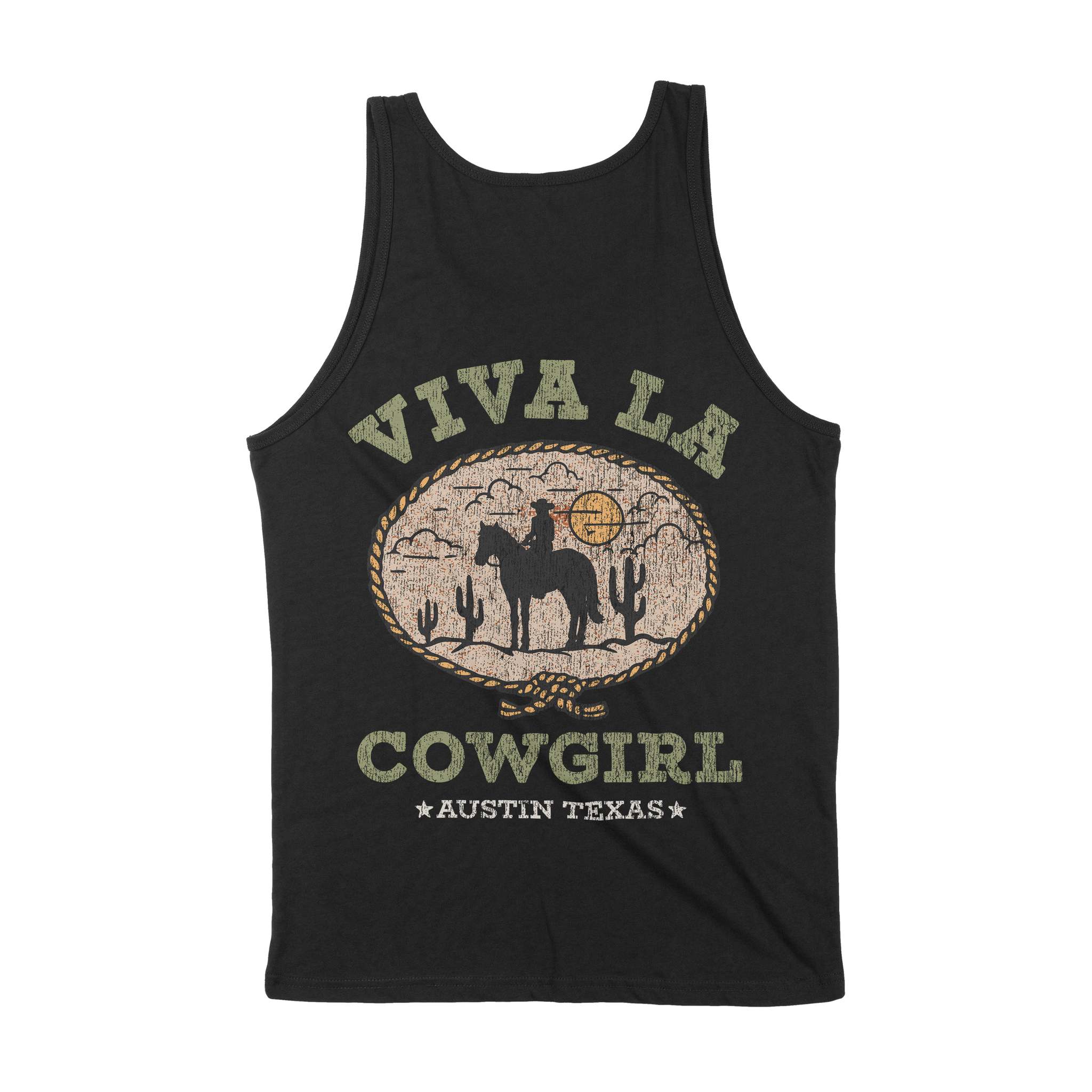 Austin Viva Cowgirl Tank Top Black back