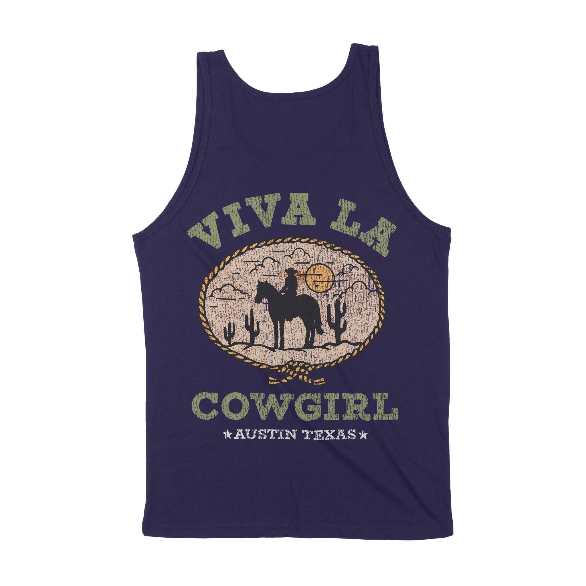 Austin Viva Cowgirl Tank Top Navy back