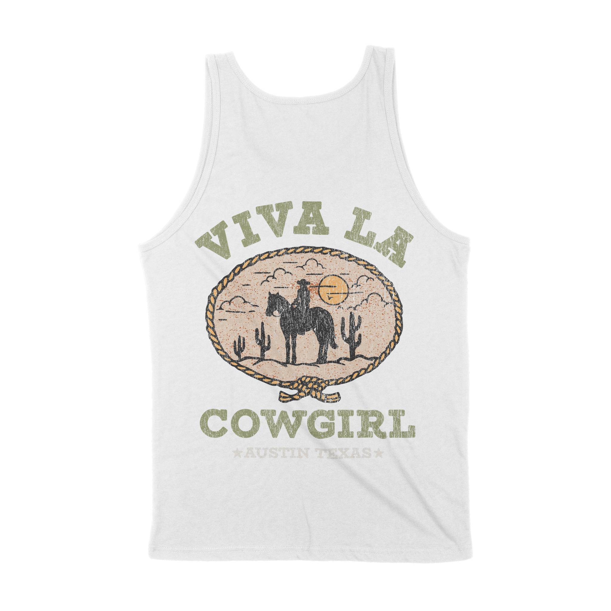 Austin Viva Cowgirl Tank Top White back