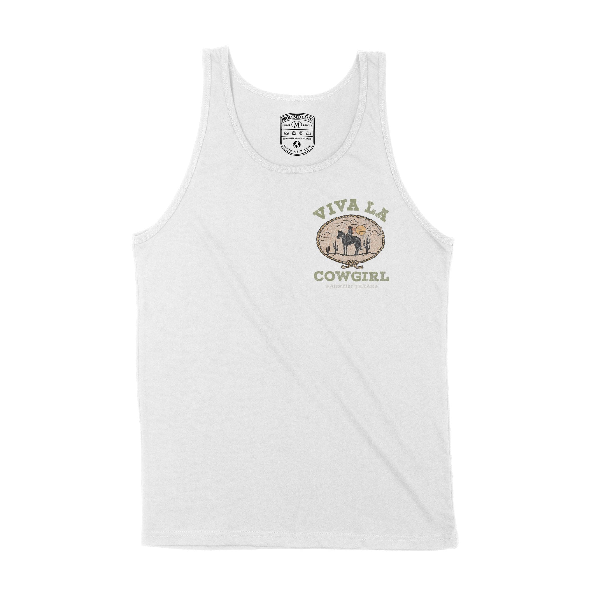 Austin Viva Cowgirl Tank Top White front