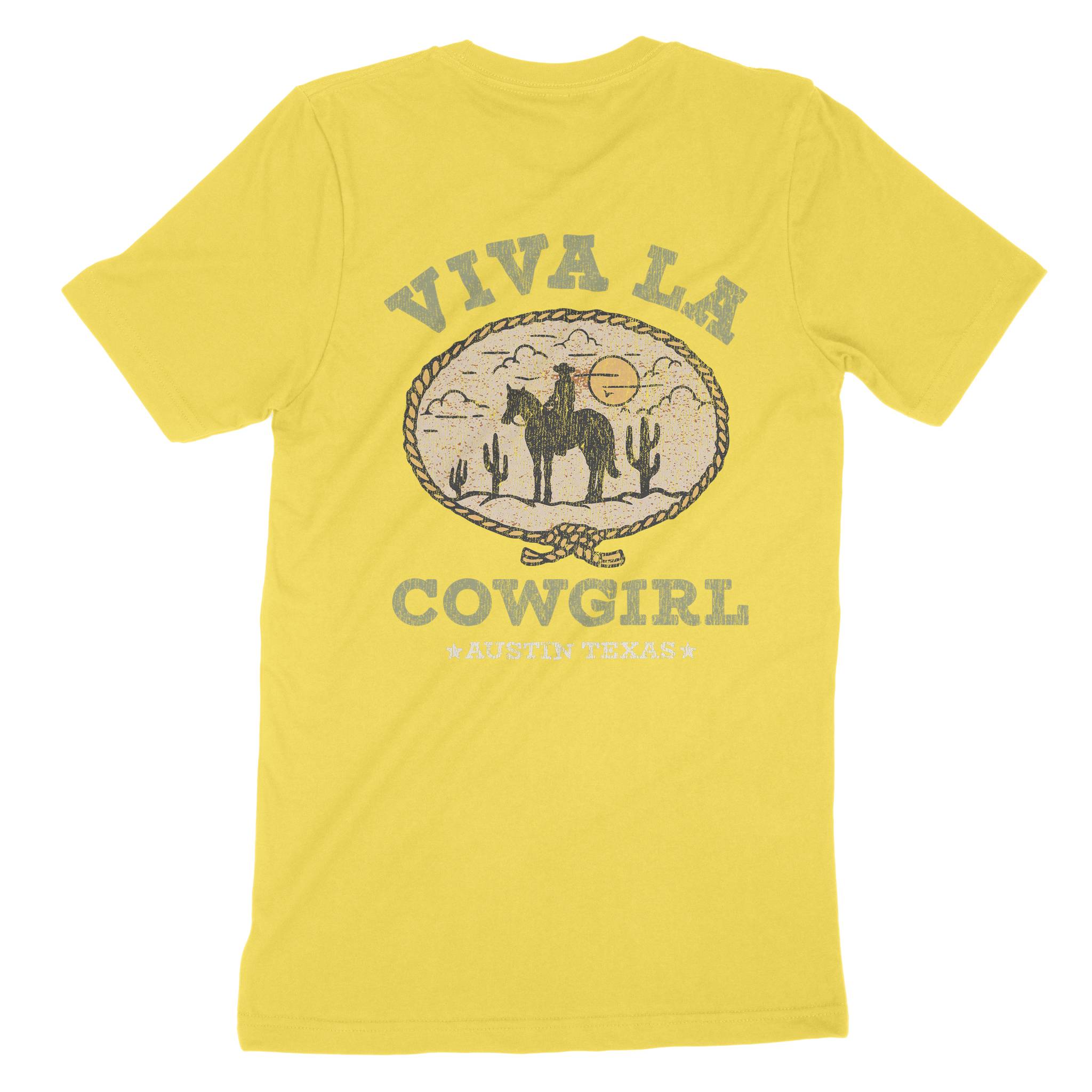 Austin Viva Cowgirl T-Shirt Yellow back