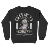 Austin Crewneck in Black - back view