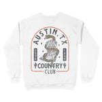 Austin Crewneck in White - back view