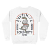 Austin Crewneck in White - back view