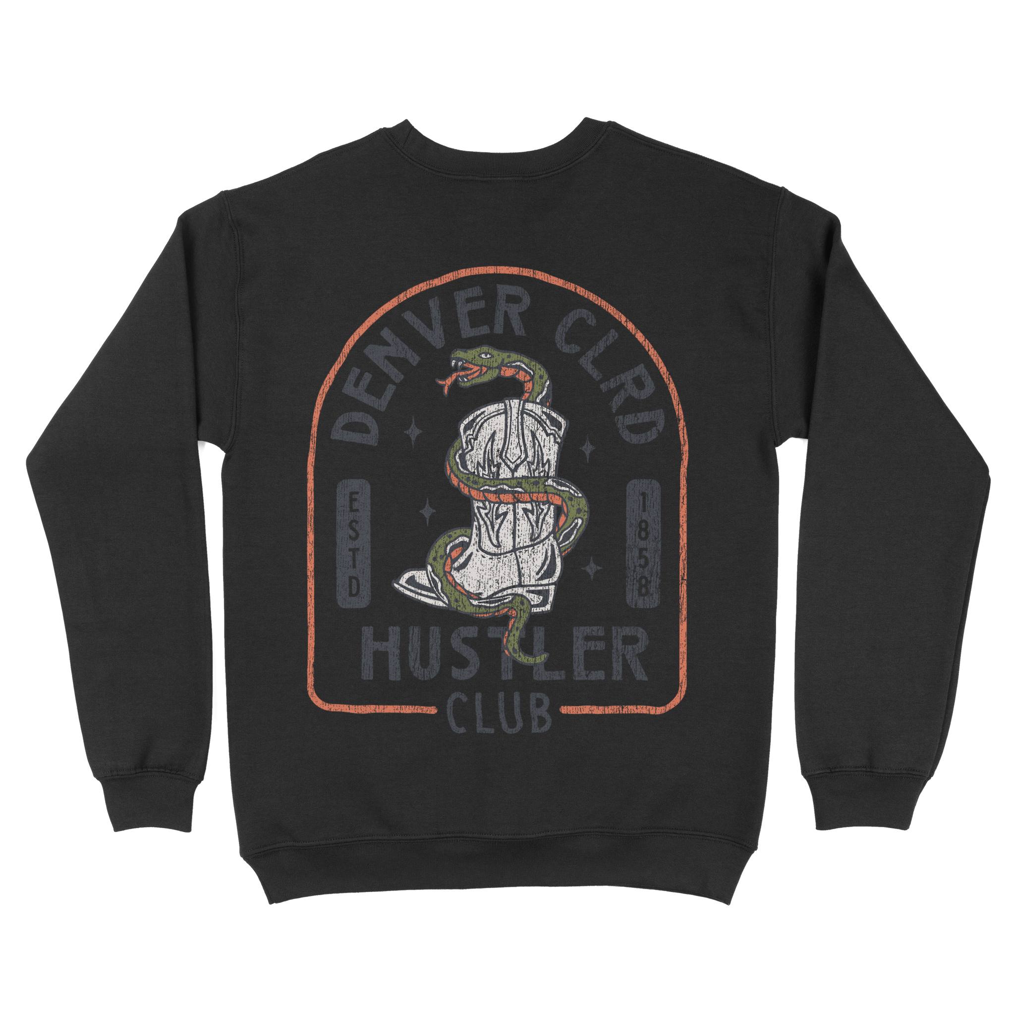Denver Western Snake Crewneck in Black - back view