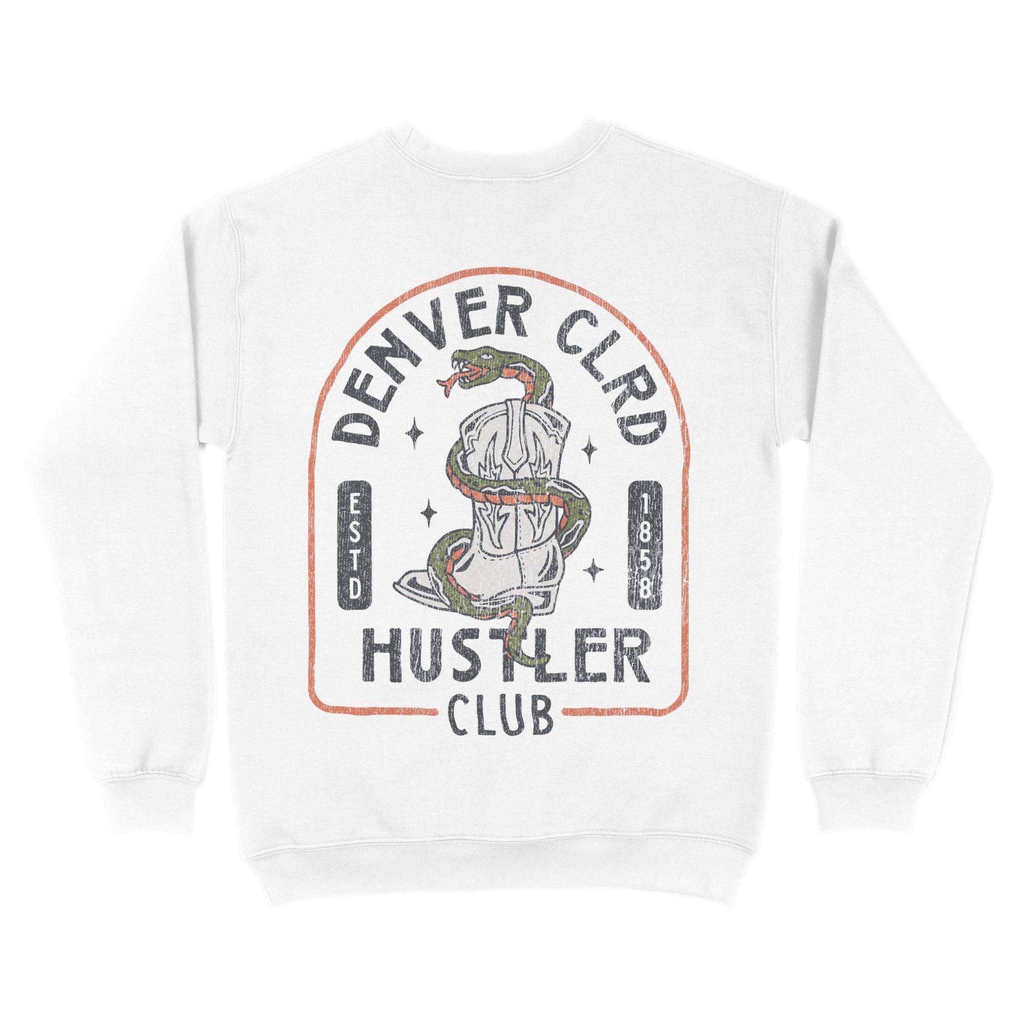 Denver Crewneck in White - back view