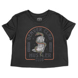 Denver Western Snake Cropped Tee in Black - front view