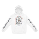 Denver Western Snake Hoodie in White - front view with sleeves