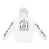 Denver Hoodie in White - front-sleeves view