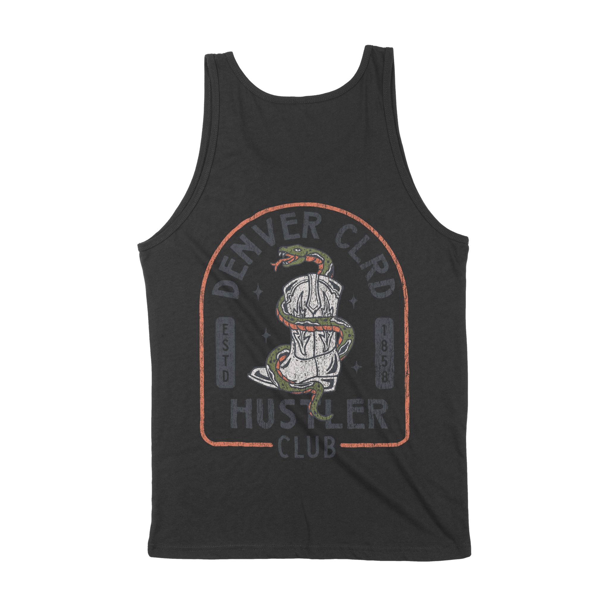 Denver Western Snake Tank Top in Black - back view
