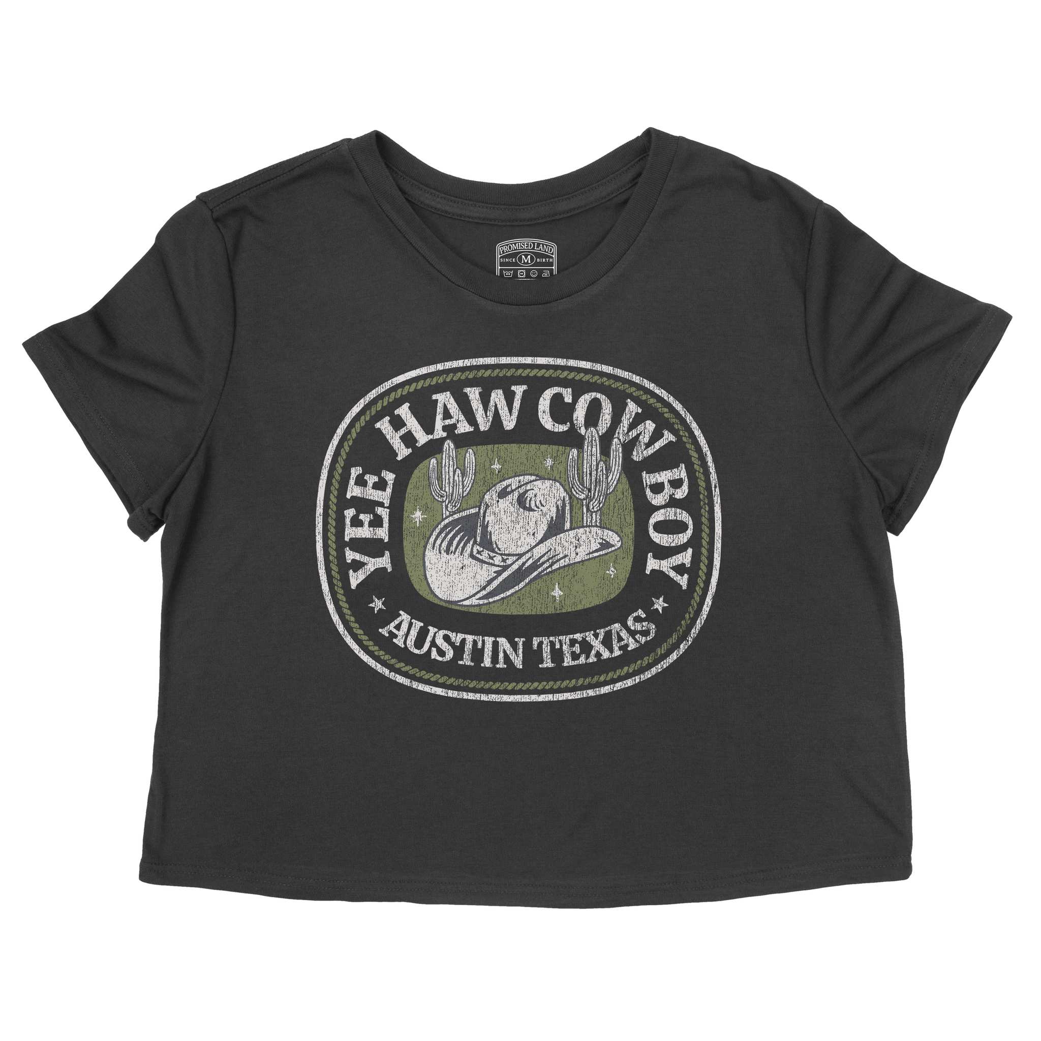 Austin Yee Haw Cropped Tee Black front