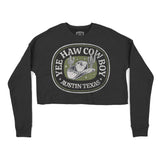 Austin Cropped Crew in Black - front view