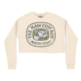 Austin Yee Haw Cropped Crew in Natural - front view